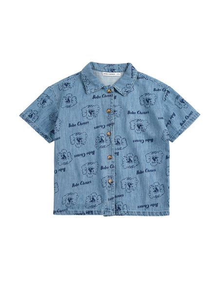 Camicia in denim con stampa all over per neonato e bambino Bobo Choses B126AC037 UNI 