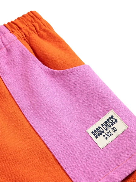 Shorts color block rosso e fucsia per neonata e bambina Bobo Choses B126AC064 UNI 