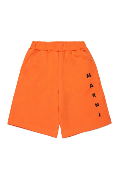 Bermuda arancione con logo per bambino Marni M01823 0M436 
