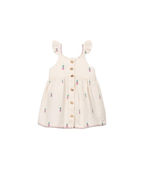 Abito panna in maglia con stampa all over per neonata Play up 2AS11452 E786N 