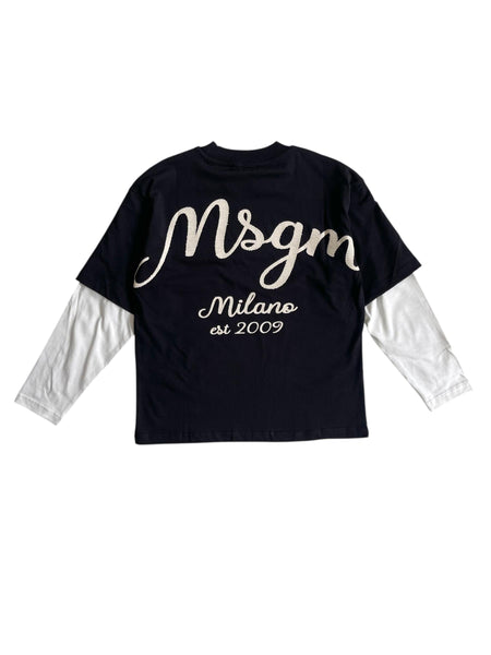 T-shirt nera con logo per bambino Msgm F5MSJBTH257 110 