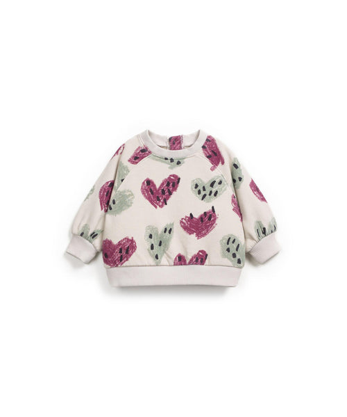 Felpa panna con stampa all over per neonata Play up 2AR11353 E712N 