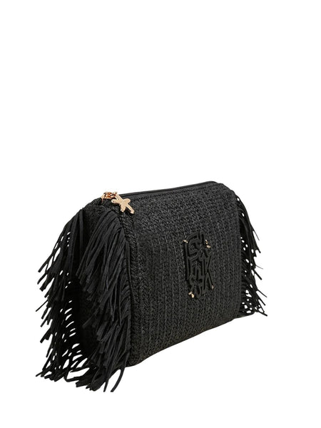 Pochette in paglia nera con logo F**K FA26-SW0050BK BLACK 