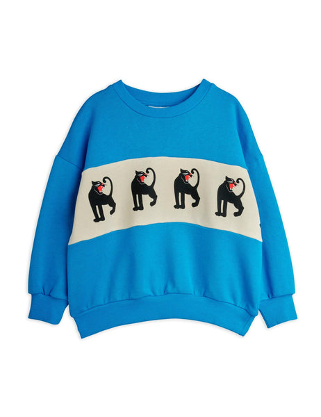 Felpa bicolore con stampe pantere per neonati e bambini Mini Rodini 1100034160 BLUE 