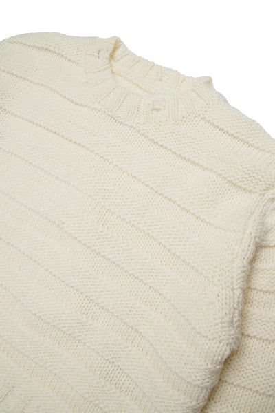 Maglia panna a coste con rotture per bambini MM6 Maison Margiela M60880 M6101 