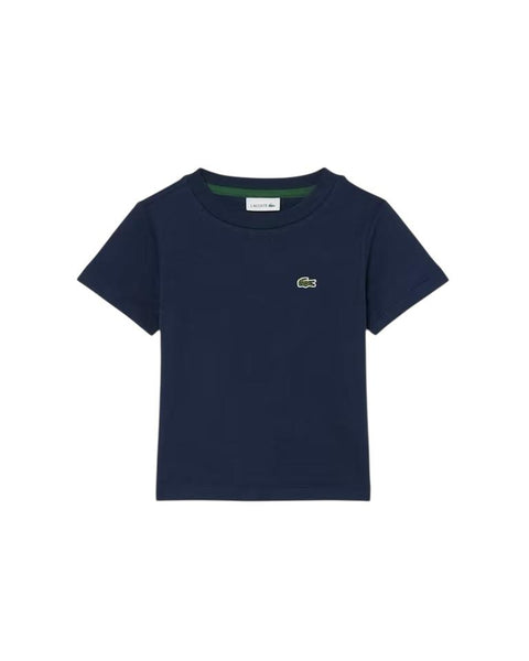 T-shirt blu con logo per neonato e bambino Lacoste 847025 UGW 