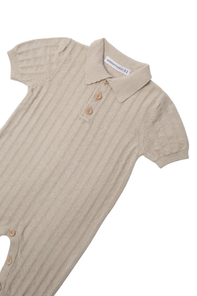 Tutina in maglia lavorata sabbia per neonato Bamboom 1294TE00042 SAND 