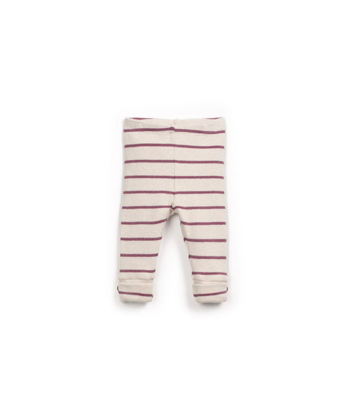 Leggings panna a righe melanzana per neonata Play up 2AR11652 R330P 