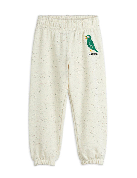 Pantalone in felpa beige con ricamo per neonati e bambini Mini Rodini 2563011111 OFFWHITE 