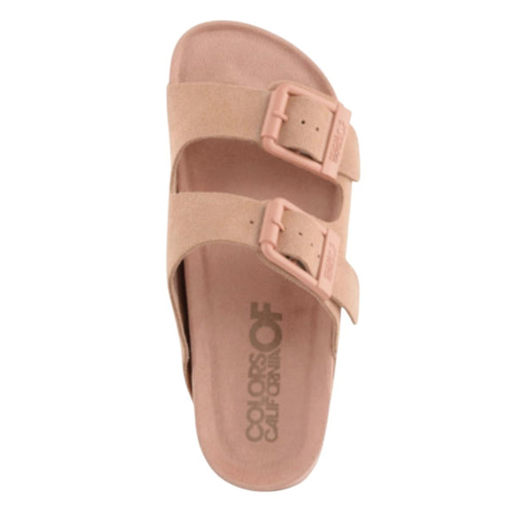 Ciabatta pesca in pelle scamosciata per bambina Colors of California HC.3208N PEA 