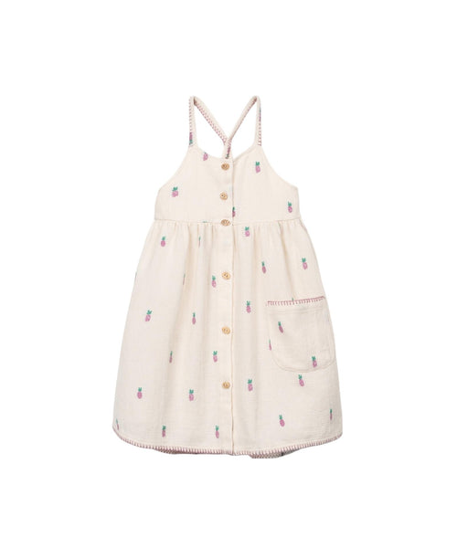 Abito panna in maglia con ricami all over per bambina Play up 4AS11452 E786N 