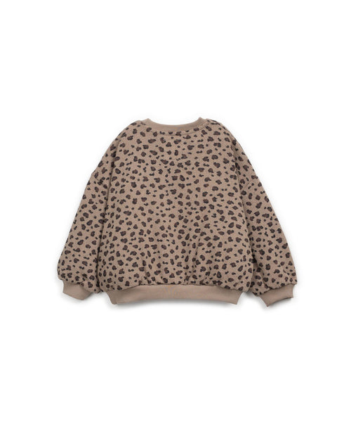 Maglia fango con stampa animalier per bambina Play up 4AR11352 E745B 