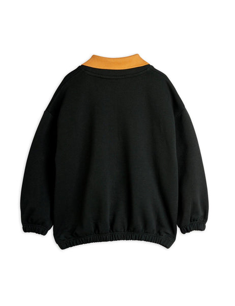 Felpa nera  con colletto per bambini Mini Rodini 1100033999 BLACK 