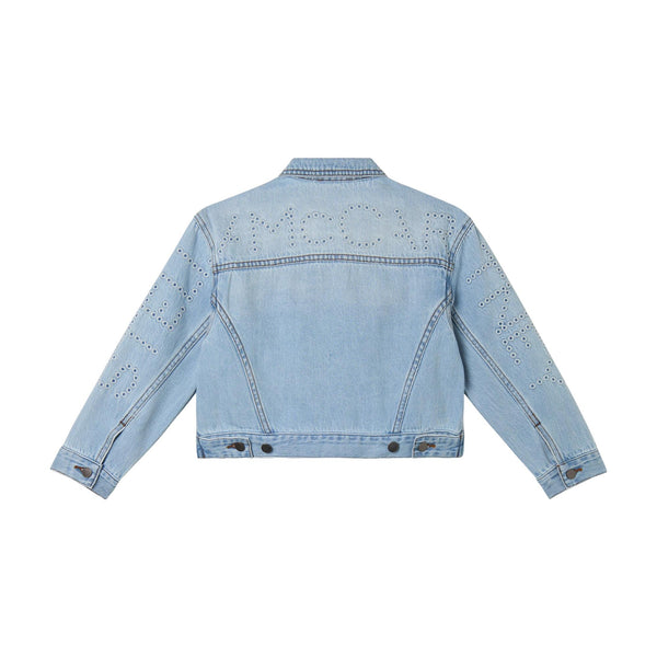 Giubbino in deim chiaro con logo per bambina Stella McCartney kids TY2A67 600 