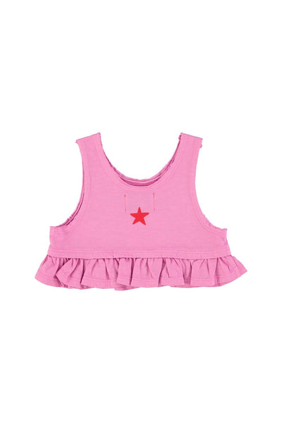 Top rosa con stampa per bambina Piupiuchick SS26.JRS2607 PINK 