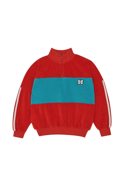 Felpa in velluto rossa e gialla per bambini The Campamento TC-AW25-58 RED 