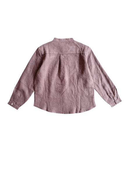 Camicia in lino malva per neonato e bambino Fiorile 1446 042 