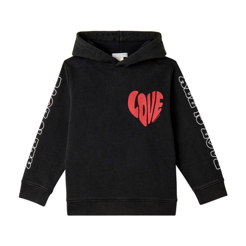 Felpa con cappuccio nera con stampa per bambina Stella McCartney kids TX4B90-Z0453 961 