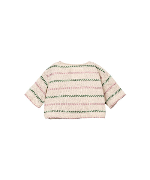 Maglia beige cropped a righe per neonata Play up 2AS11350 R366P 