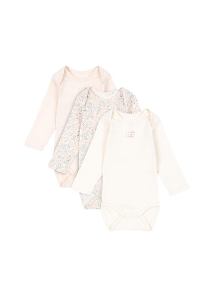 Set 3 body per neonata Konges slojd FA100032 PRATO FIORI 