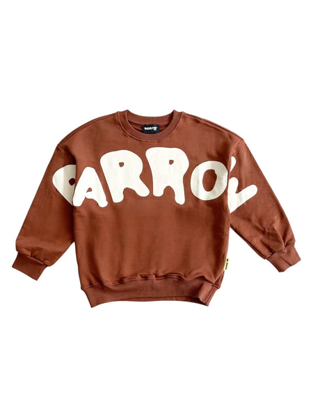 Felpa cioccolato con logo per bambini Barrow S6BKJUSW016 920 