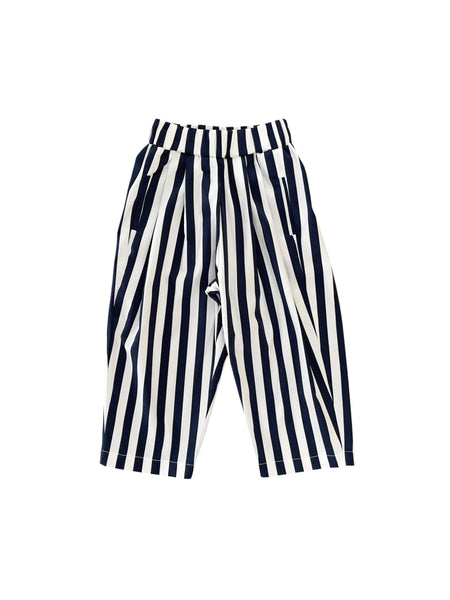 Pantalone a righe bianche e blu per neonati e bambini Cucù Lab ENRICO RIGA BLU 