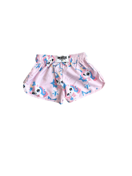 Shorts rosa con stampa all over per neonata e bambina Mousse kids LKS120 LOVUNICORN 