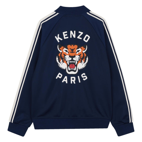 Felpa aperta  blu con logo per bambino KENZO K61687 84N 
