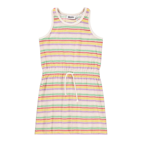 Abito in spugna a righe multicolor per bambina Molo CHERISH 9489 