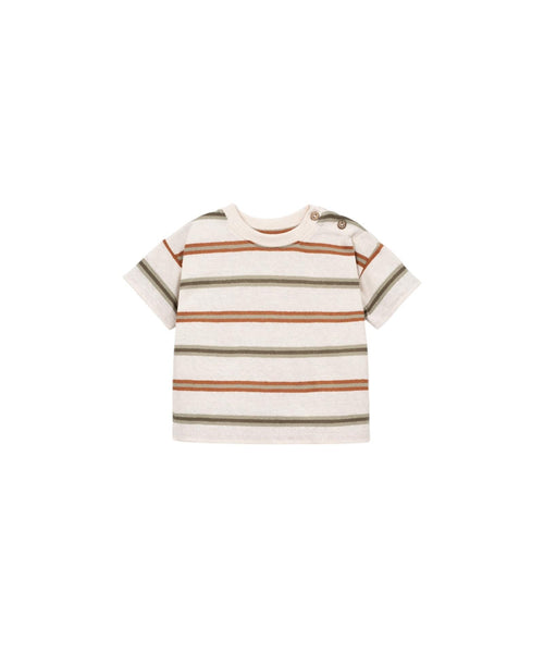 T-shirt ecrù in maglia  a righe multicolor per neonato Play up 1AS11052 R360G 