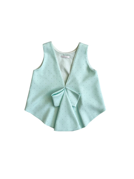 Top menta con strass per bambina Lulù by Miss Grant LL4218 MENTA 