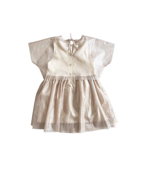 Abito oro in tulle con fiore per neonata e bambina Zhoe & Tobiah TUU1 324 