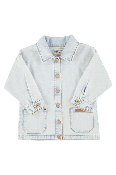 Giacca in denim con stampa per  bambini Piupiuchick SS26.CT2601 DENIM 