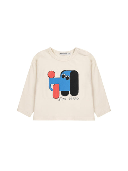 T-shirt beige con stampa per neonato Bobo Choses B225AB035 UNI 