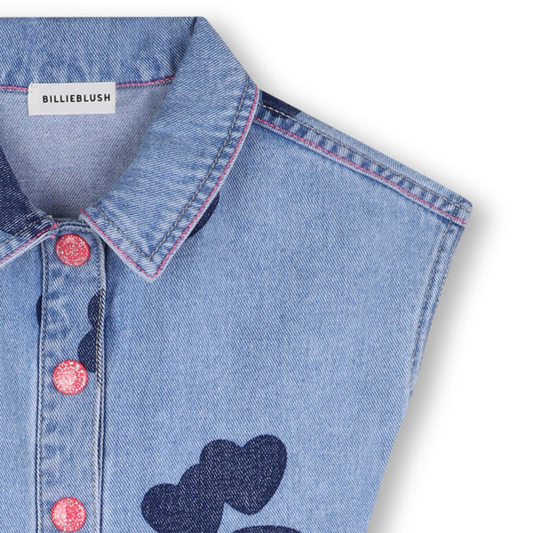 Salopette in denim cuori per bambina BILLIEBLUSH U21923 Z18 