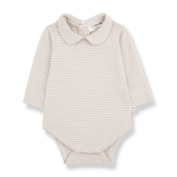 Body a righe beige per neonati 1+ more in the family LOURDES BEIGE 