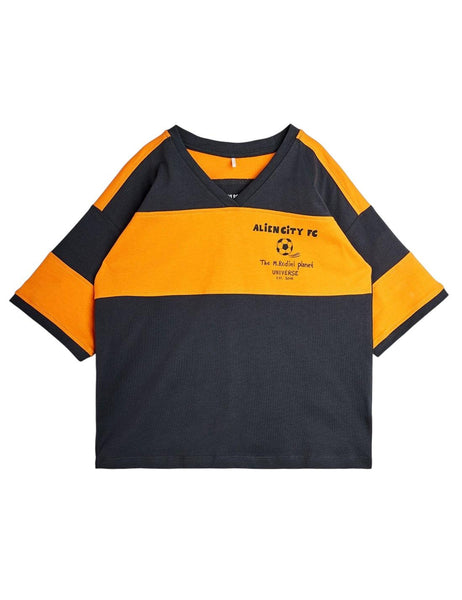 T-shirt marrone e arancio per neonato e bambino Mini Rodini 2622011900 OFFWHITE 