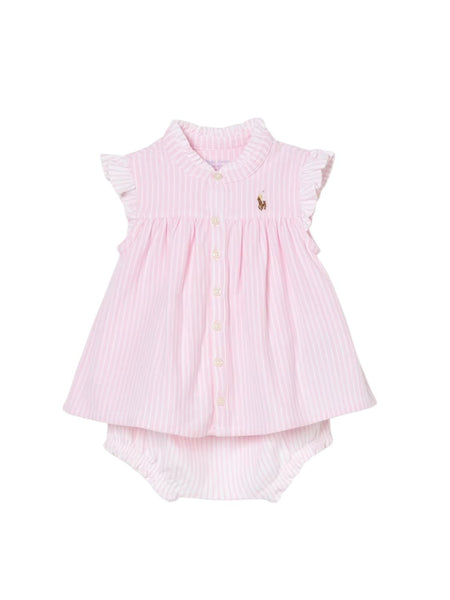 Completo rosa a righe con logo per neonata Ralph Lauren Kids 310964096001 CARMEL PINK 