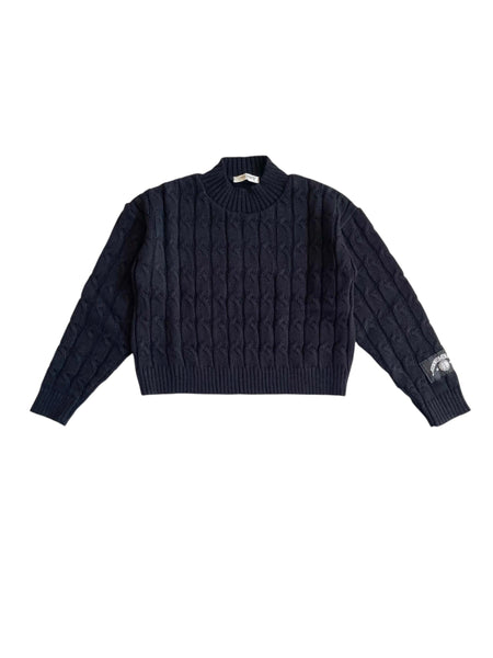 Maglione nero lavorato a trecce per bambina Hinnominate 3641WY00188 NERO 