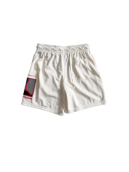 Shorts in mesh panna con logo per bambino Jordan 95F475 W5T 