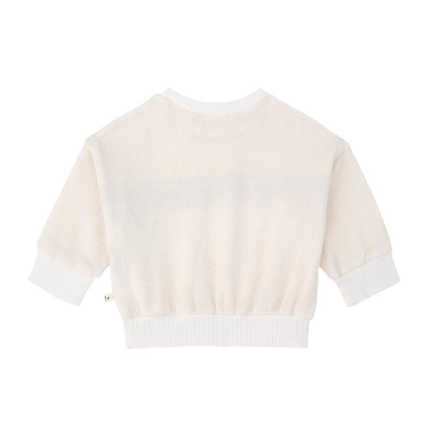Felpa panna in spugna con righe multicolor per neonato 1+ more in the family SANTANYI OFF-WHITE 