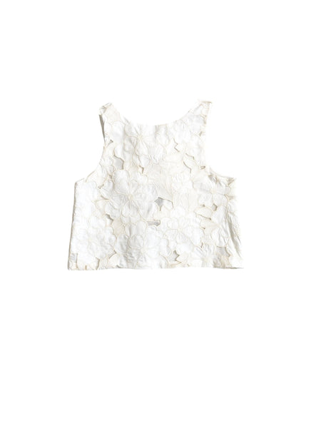 Top avorio con ricami floreali per neonata e bambina Miss Grant MG1713 AVORIO 