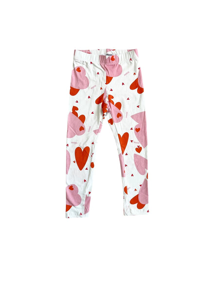 Leggings bianco con stampa all over per neonata e bambina Mousse kids LKL130 BASSET 