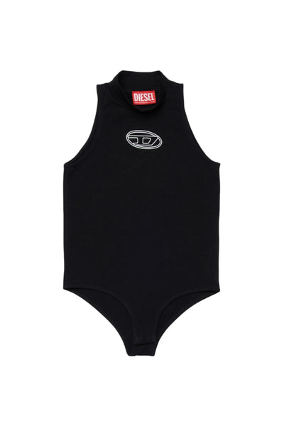 Body nero con logo per bambina Diesel J02577 K900 