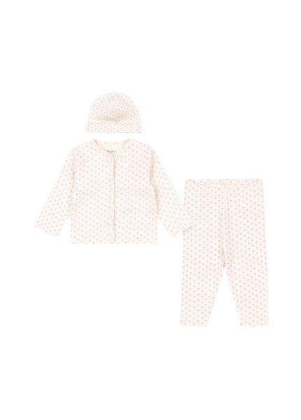 Set rosa con stampa all over per neonata Konges slojd FA100000 PUNTO ROSA 