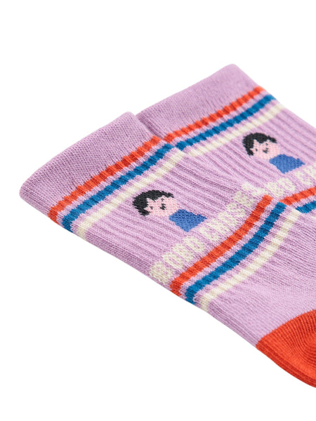 Calzino lavanda con stampa per neonati Bobo Choses B225AH035 UNI 