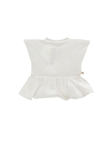 T-shirt panna con applicazioni per neonata Maperò M33202 PANNA 