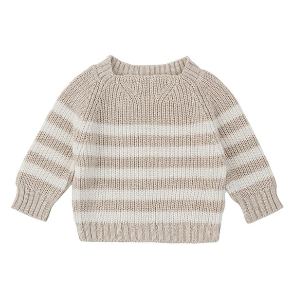 Maglia a righe beige e bianche per neonato 1+ more in the family XALOC BEIGE 