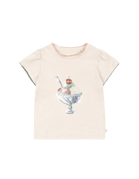 T-shirt burro con paillettes per neonata e bambina Konges slojd KS104804 BUTTERCREAM 