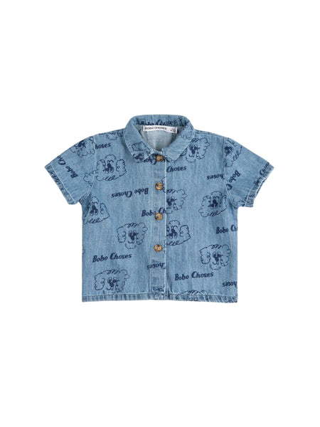 Camicia in denim con stampa all over per neonato Bobo Choses B126AB027 UNI 